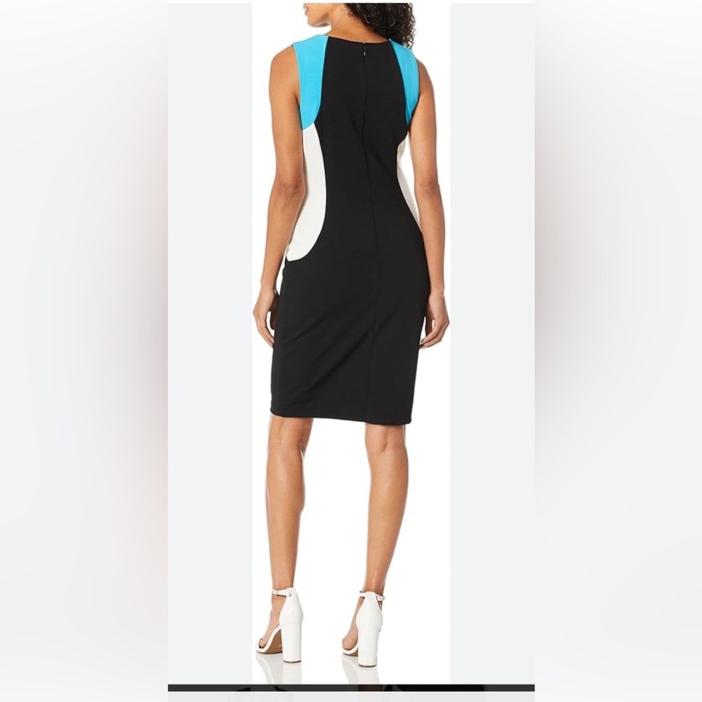 Calvin Klein Color Block Sleeveless Shift Dress Sz.10 - Picture 3 of 10